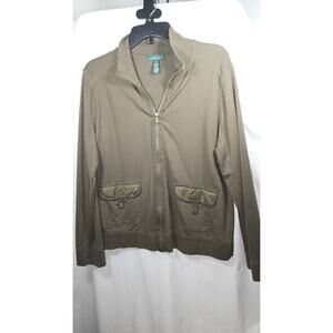 Lauren Ralph Lauren Co Women's LRL Sweater Zip Up Jacket Size XL